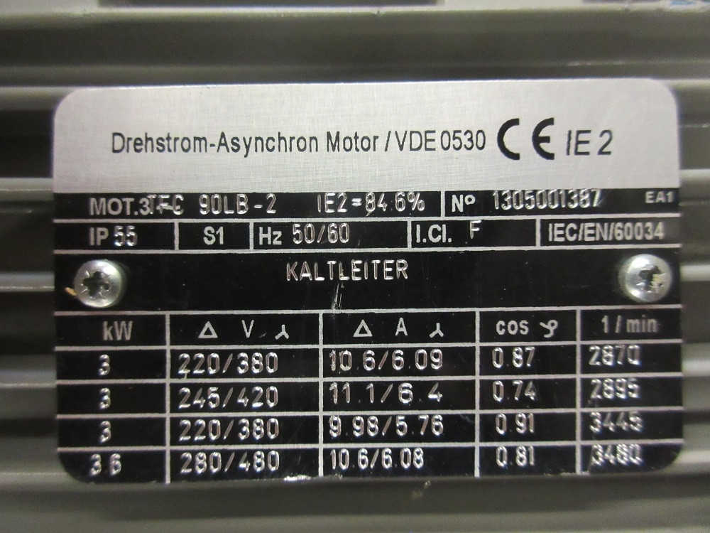 pcb-mb Motor Typ TFC 90LB-2 3 kW NEU- Drehstrom - Asynchron für Cecumat -  Motoren - Ersatzteile